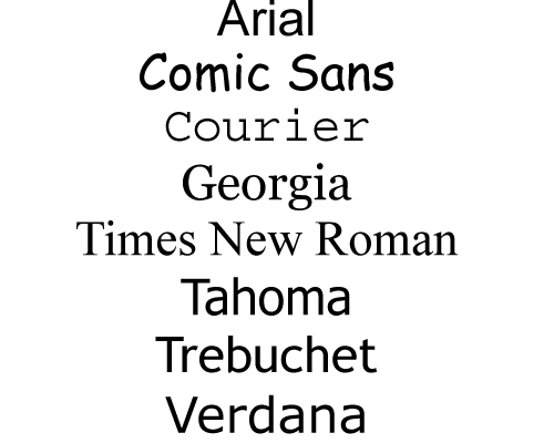 Standard computer fonts