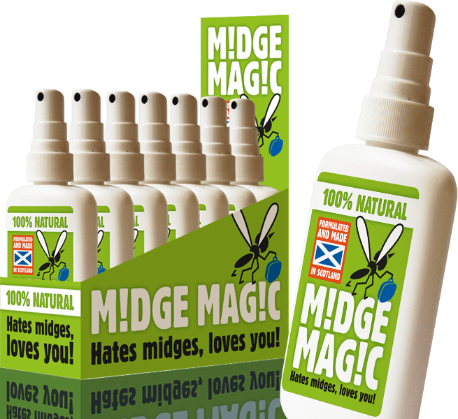 Midge Magic labelling and point-of-sale carton