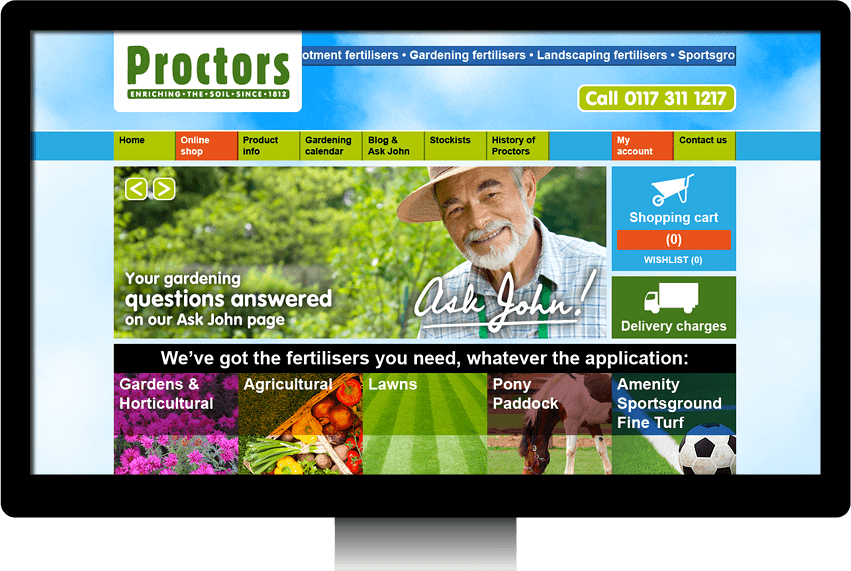 Home page design for Proctors website