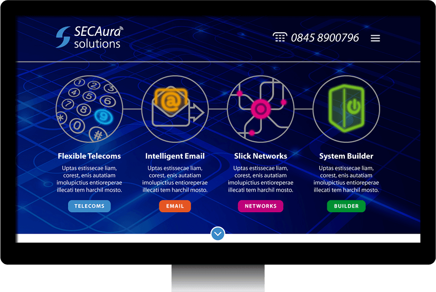 Home page design for SECAura website