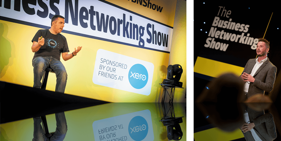 Stage backdrop graphics for The Business Networking Show